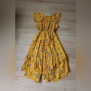 ASTR Vibrant Yellow Floral dress